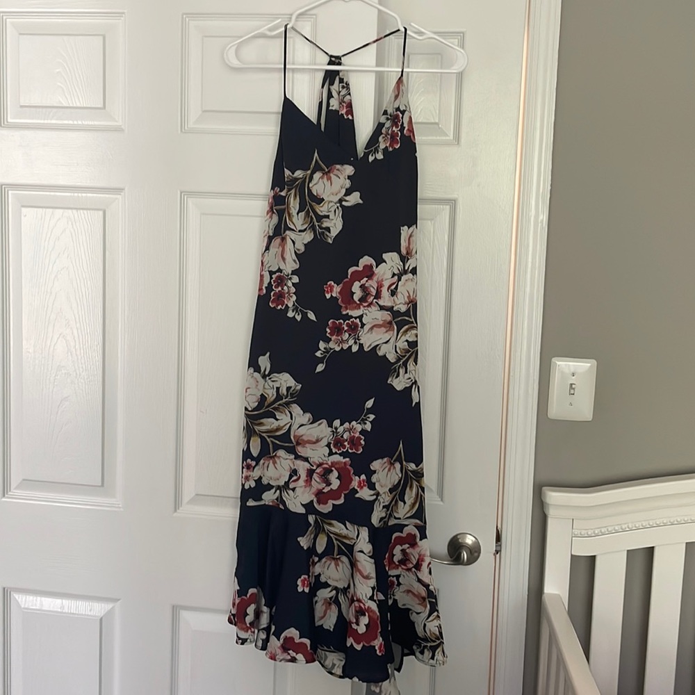 Zara dark blue spaghetti strap dress